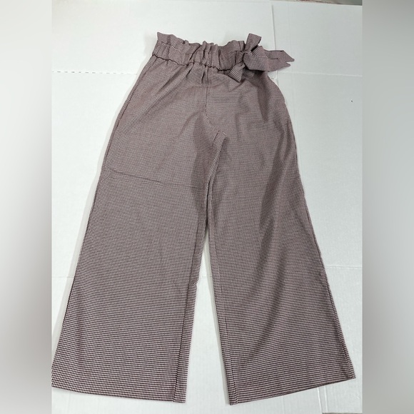😍Zara Wide Leg Black and burgundy crop pants - Picture 1 of 3